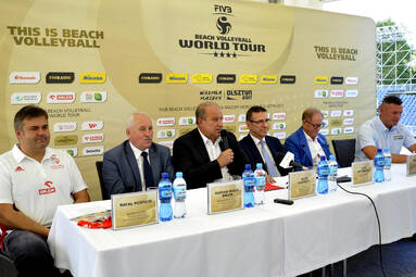 Konferencja prasowa przed turniejem FIVB Beach Volleyball Warmia Mazury World Tour Olsztyn 2017 